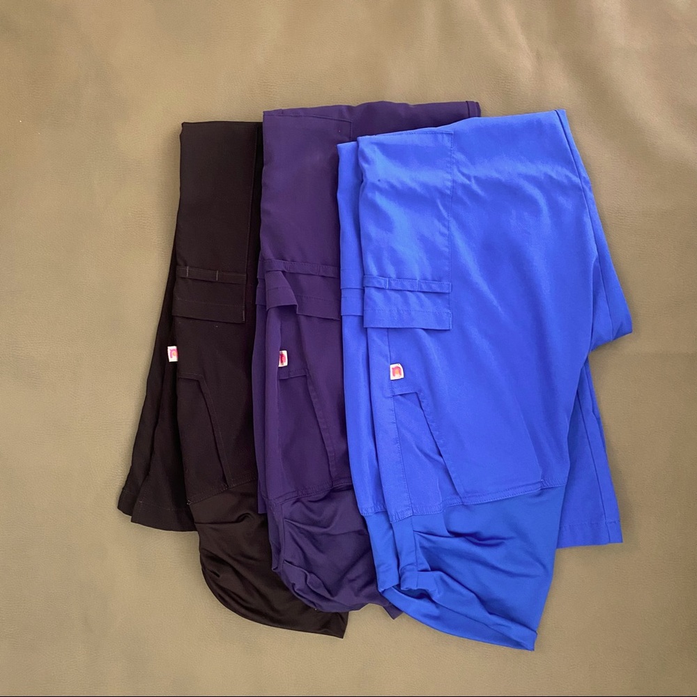 Maternity Scrub Lot of Three - Blk, Blu, Nvy